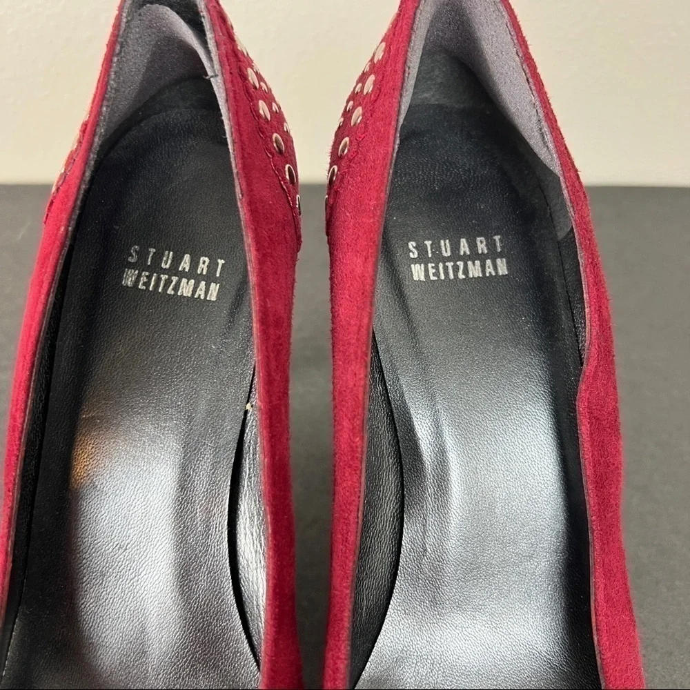 Stuart Weitzman Studded Leather Stiletto Heels